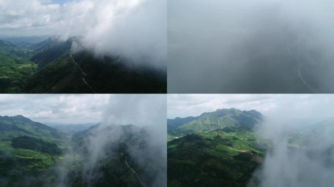 游走高山峡谷观看云雾缭绕良辰美景