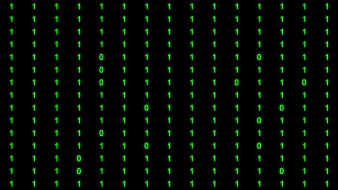 IT科技0和1绿色数字交替变化_透明通道