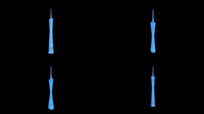 蓝色科技多视角广州塔