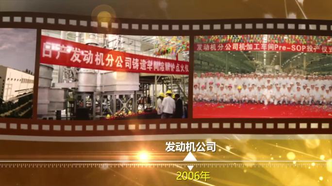 公司发展历史胶片怀旧时间线横移运e模板
