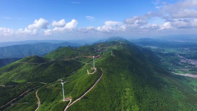 湖北利川风力发电场航拍4k