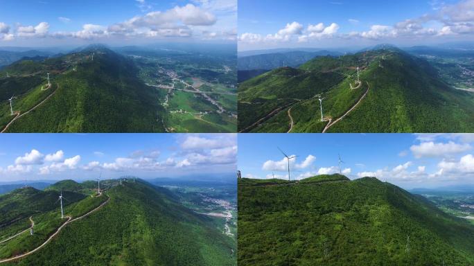 湖北利川风力发电场航拍4k