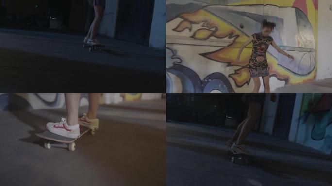 【有版权】街头文化滑板实拍原始素材