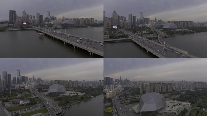 4K-log原素材-沈阳浑河大桥盛京大剧