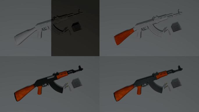 AK47步枪高精度模型