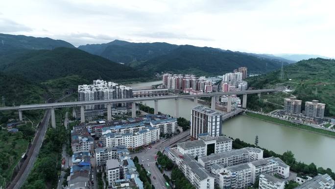 四川广元剑阁县城市风景