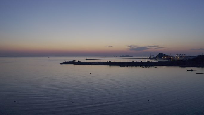 4K-log原素材-旅顺港海上夕阳