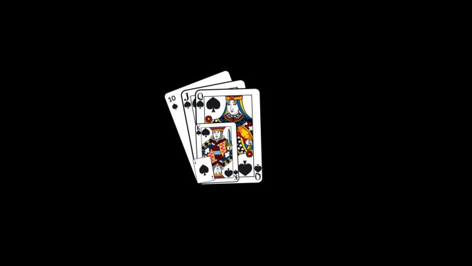 5张黑桃顺子扑克牌展示视频带通道