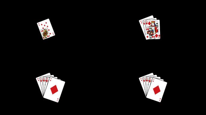 5张方块顺子扑克牌展示视频带通道