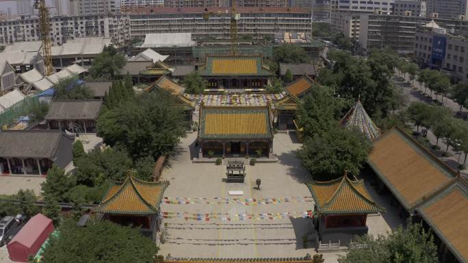 4K-log原素材-沈阳皇寺航拍