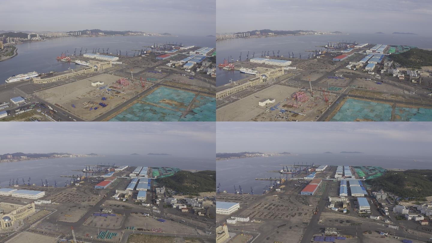 4K-log原素材-大连港货运港航拍