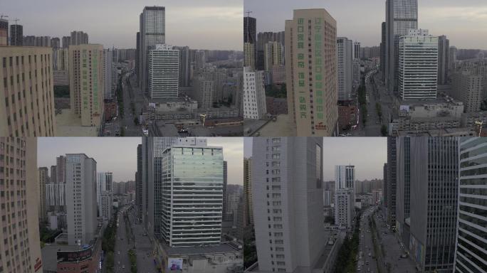 4K-log原素材-沈阳市三好街城市航拍