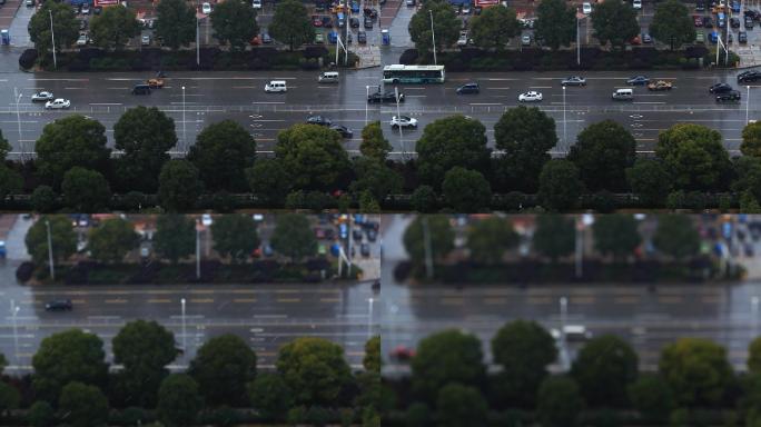 南方城市街道冬天雨夹雪04