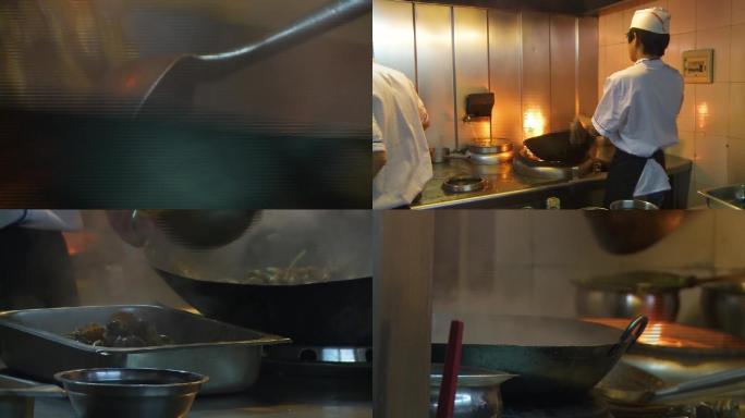 【高清视频】餐馆厨师炒菜盛菜