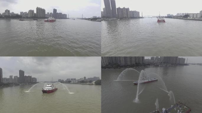 广州水上消防素材消防战士水上救援