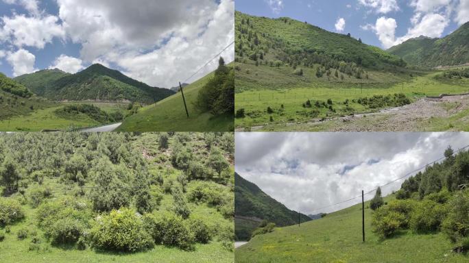 青海西宁北山十二盘坡蓝天白云旅游