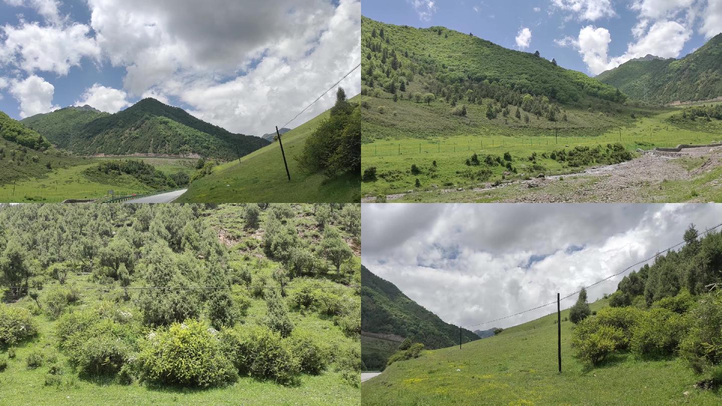 青海西宁北山十二盘坡蓝天白云旅游