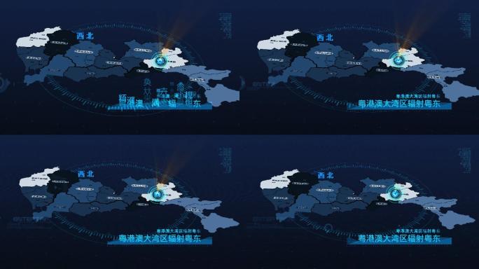 AE模板，深圳地图粤港澳大湾区辐射粤东