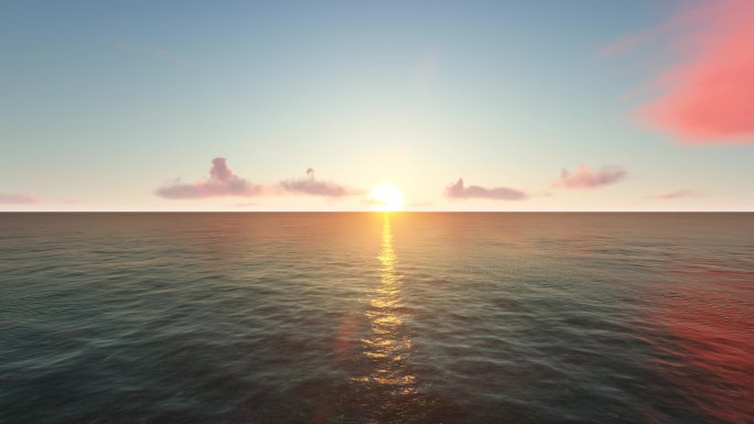 晴空万里海洋日出