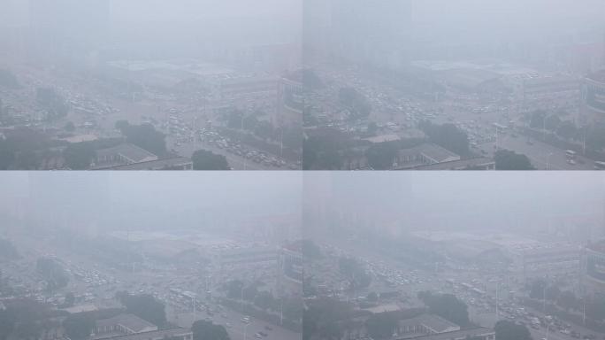 大雾雾霾中的城市车流（8倍速）