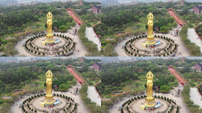 最新航拍广州莲花山观音