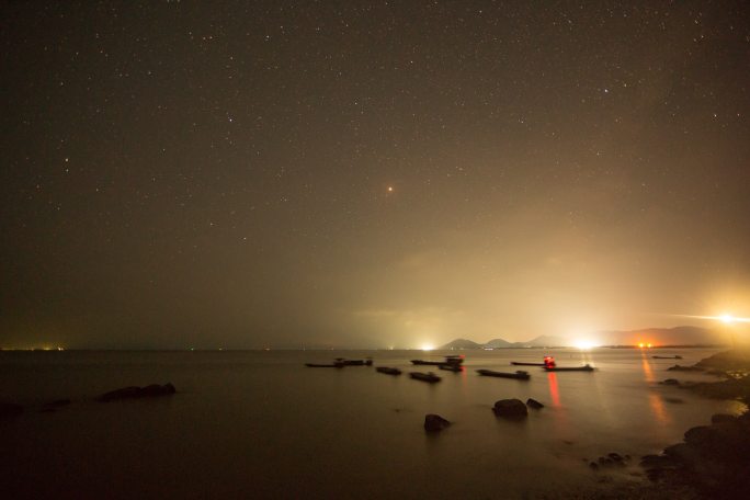 海边星空转日出延时