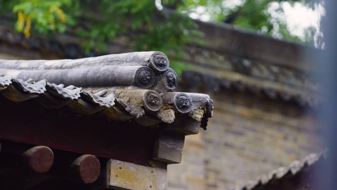 雨中屋檐小雨古建筑明清建筑房檐