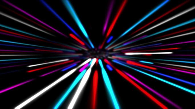 彩色光线路径穿梭动感粒子