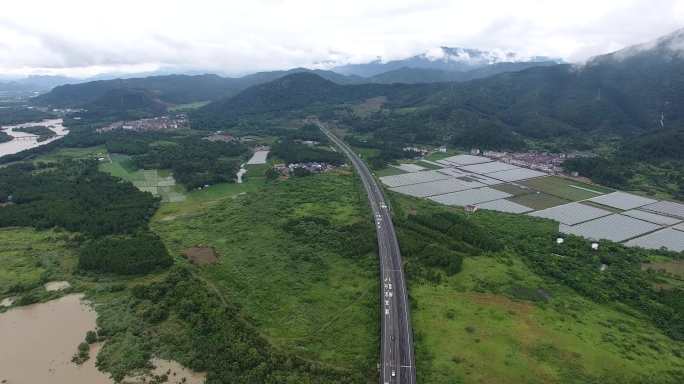 高速隧道航拍浙江交通枢纽