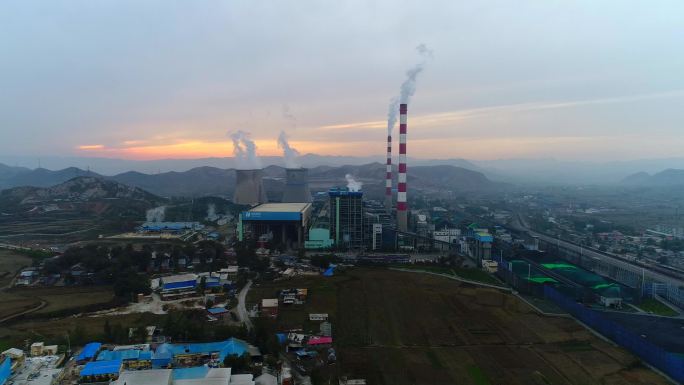 航拍中国山西电力发电厂