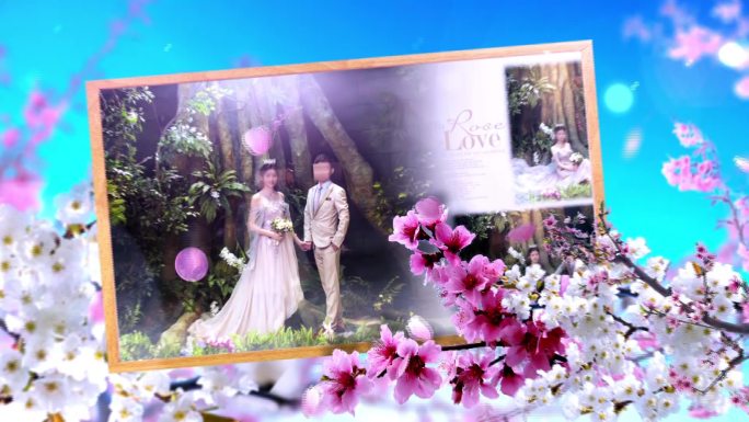 AE婚礼花卉电子相册模板