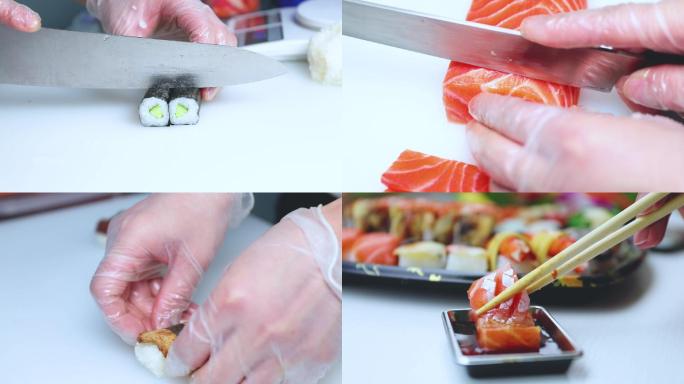 精致美食日式寿司料理制作过程
