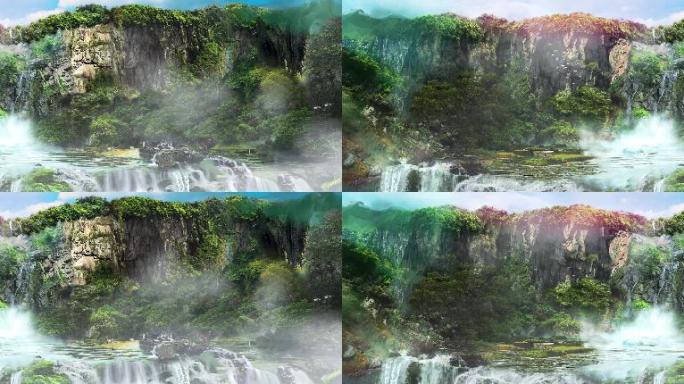 人间仙境-瀑布岩