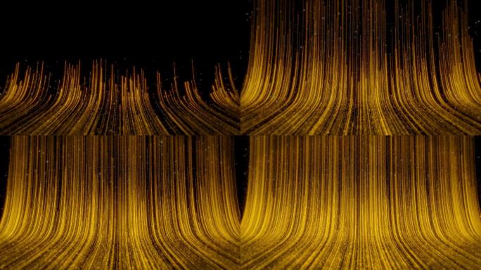 大气黄金粒子光束上升背景素材