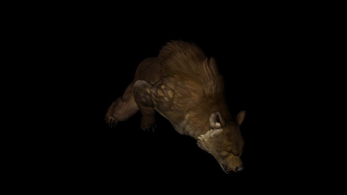 棕色的受伤的熊奔跑动画01(4)