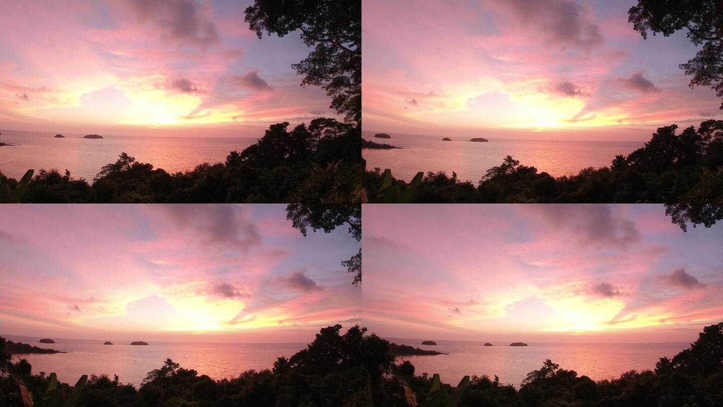 象岛粉色夕阳