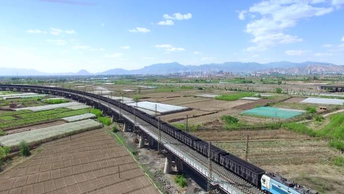 4K大秦铁路重载铁路张家口沙城货运铁路线