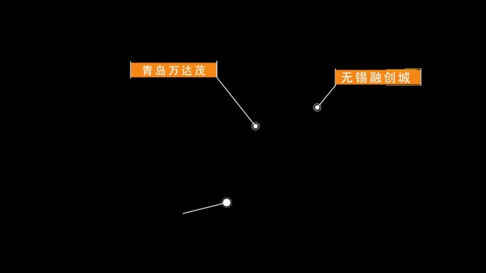 橙色科技信息字幕连线指示出字ae模板