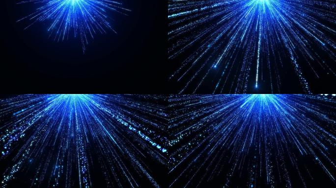 【原创】蓝色粒子光线粒子光芒舞台背景