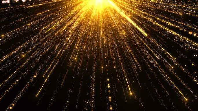 【原创】金色粒子光线粒子光芒瀑布舞台背景