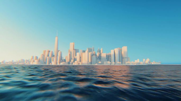 3D渲染海边城市素材2