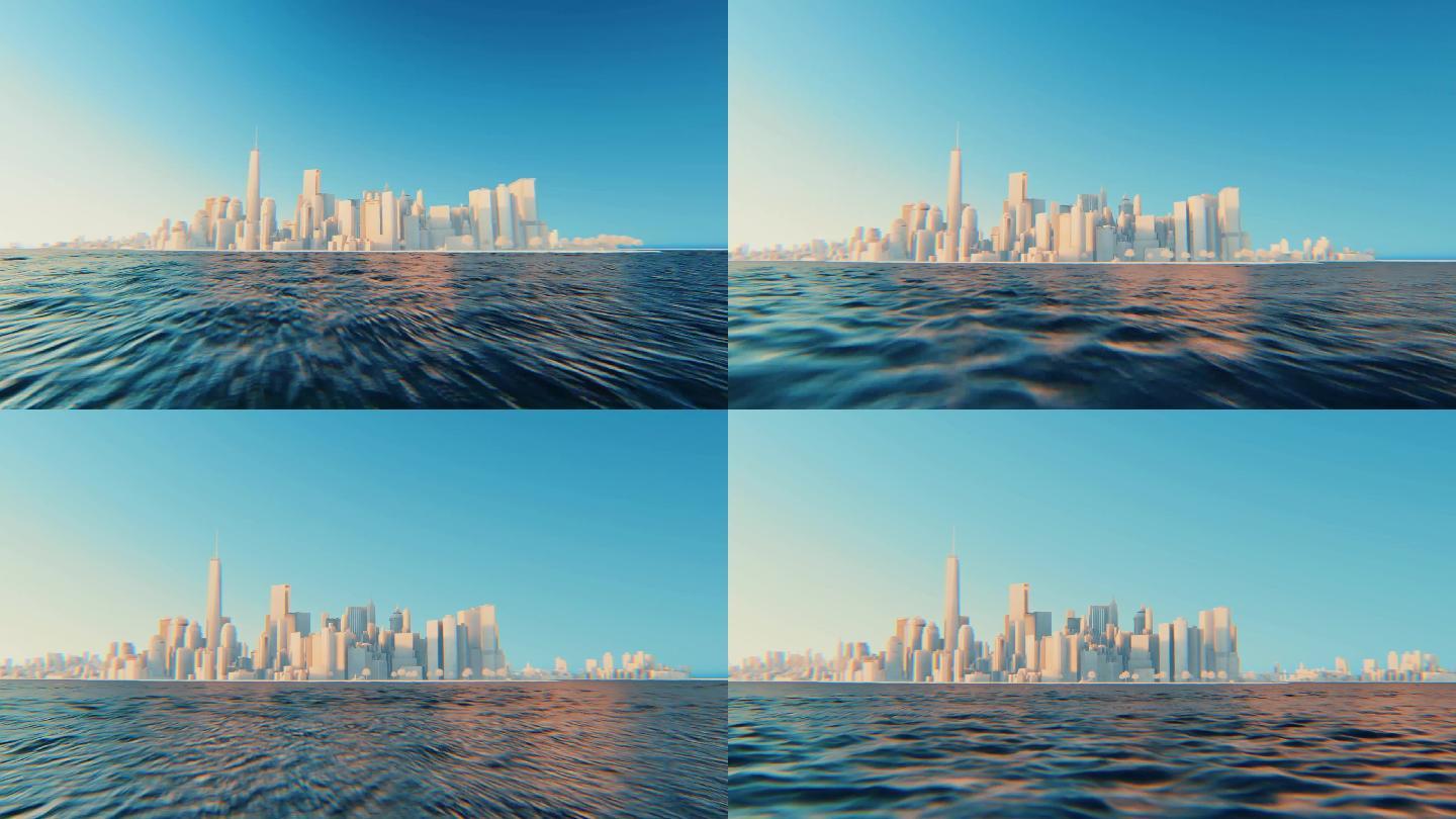 3D渲染海边城市素材2