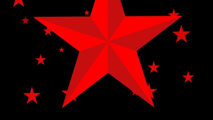 红色五角星上升转场-alpha通道