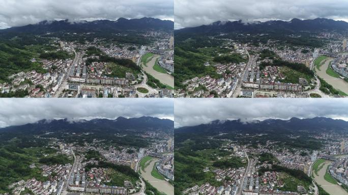 安徽岳西县县城航拍4K视频