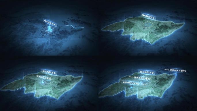 全4K震撼科技感蓝色地图连线标注特效模板