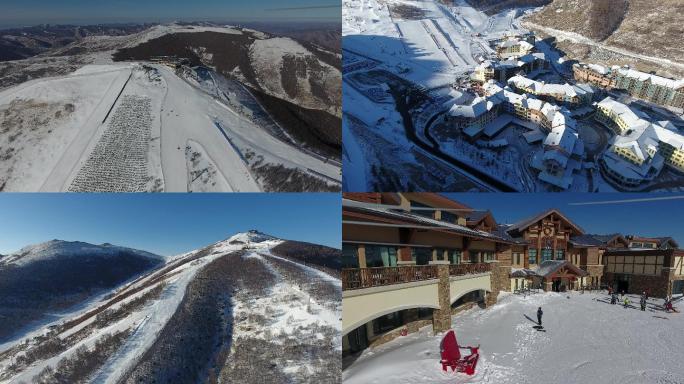 太舞滑雪场冬季高空大景别航拍