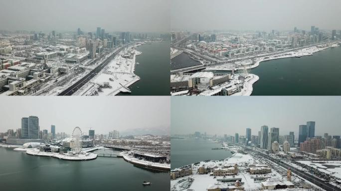 2019西海岸滨海大道摩轮雪景步行街雪景