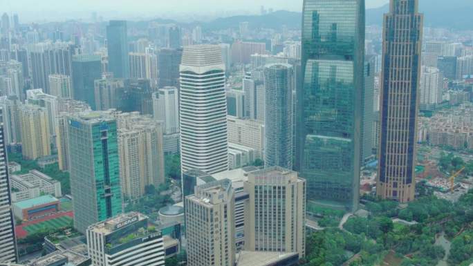 珠江新城花城广场高楼远眺俯拍素材