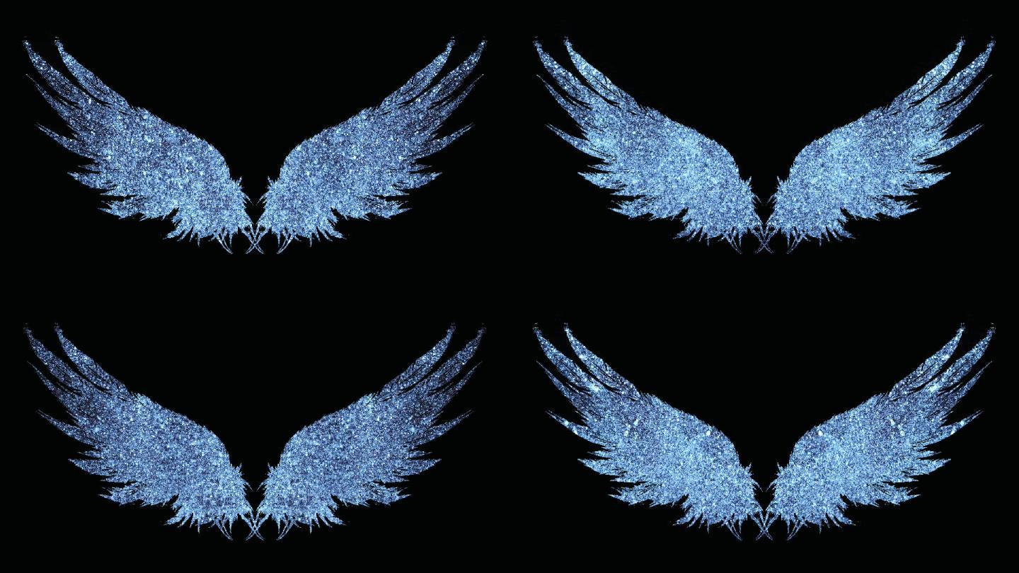 蓝色亮片粒子翅膀24