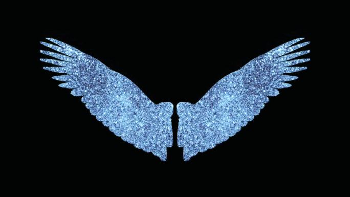 蓝色亮片粒子翅膀7